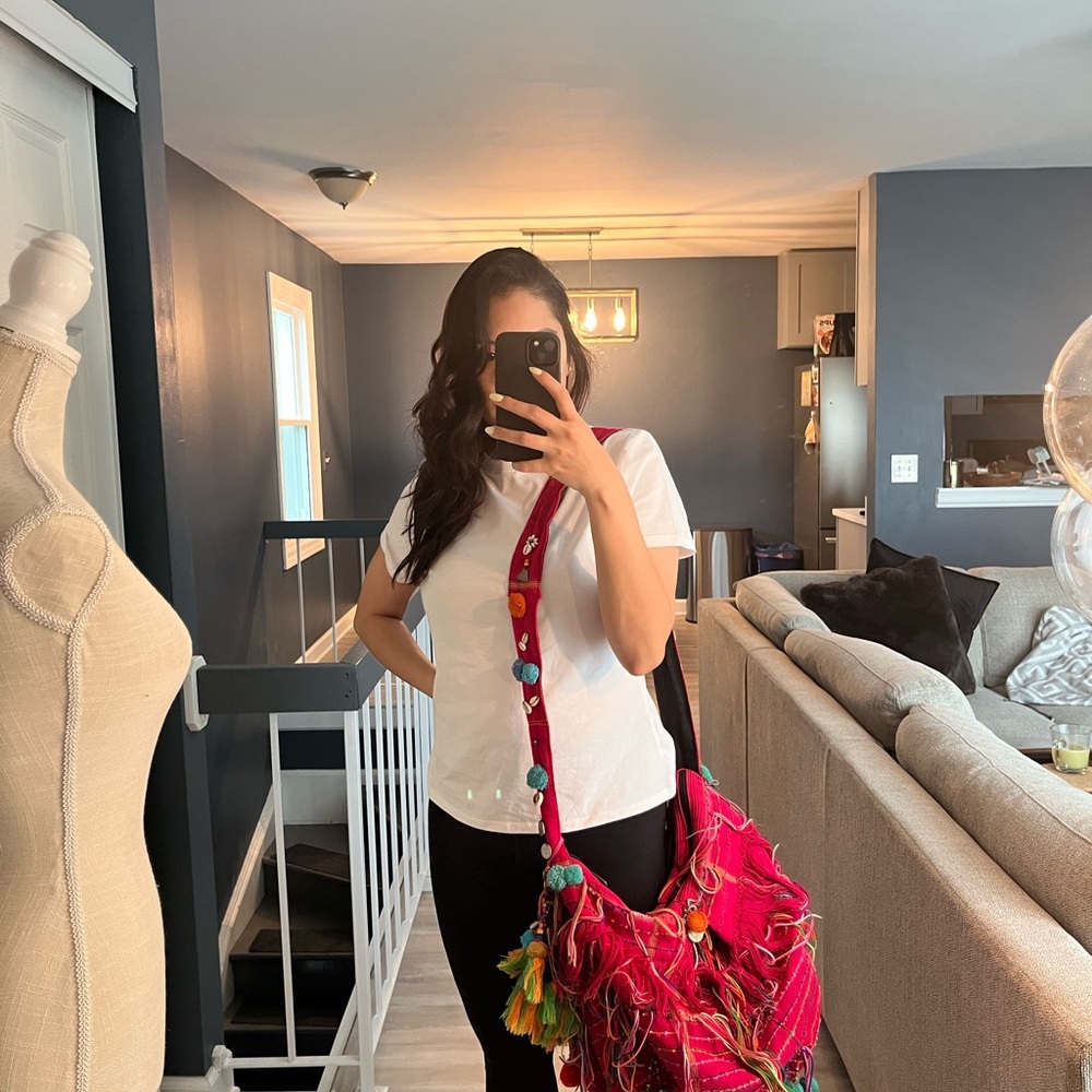 Vibrant Pink Boho Shoulder Bag